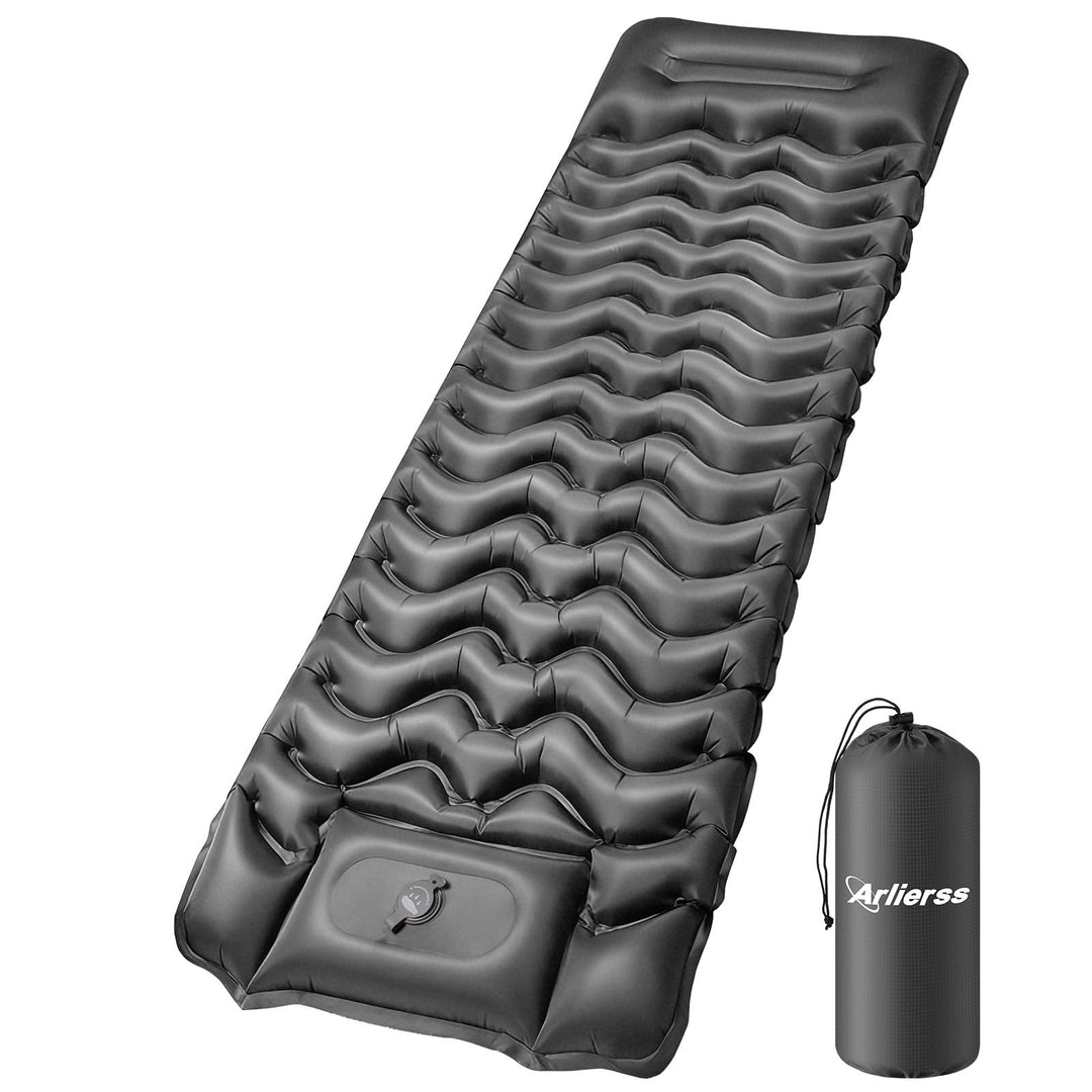 Isomatte, Ultraleichte Aufblasbare Luftmatratze, Camping Matratze mit Fusspresse Pumpe, Anti-Ripstop
