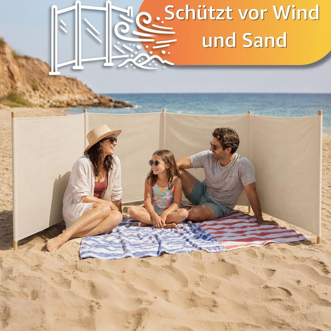 Amazinggirl Windschutz Camping Sichtschutz Strand, Mobiler Strandwindschutz 5m, Windfang Camping Sic