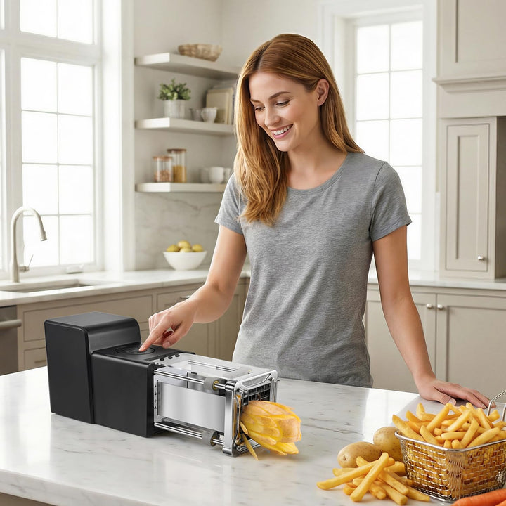 Sopito Elektrischer Pommes Frites Schneider, Professioneller Edelstahl Elektrischer Kartoffelschneid