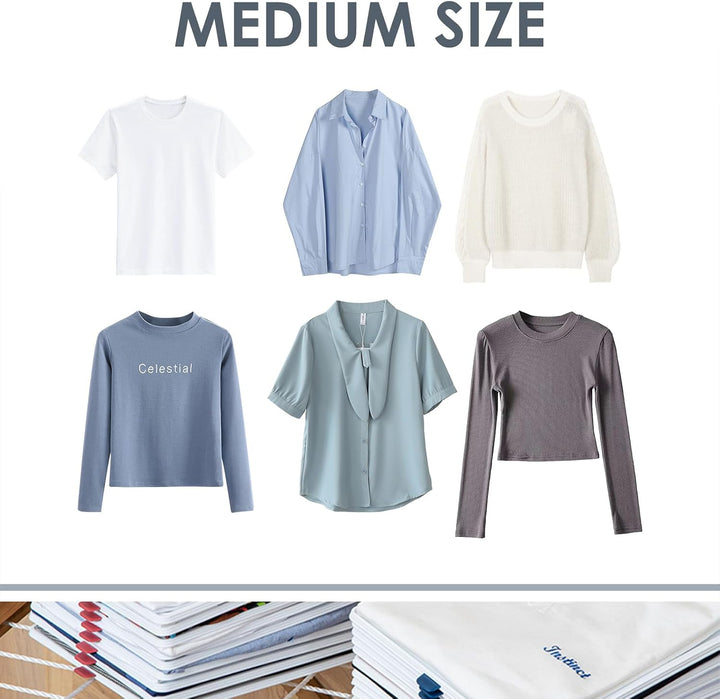 10 Stück T-Shirt-Organizer, Schrank-Organizer, abnehmbare, stapelbare Kleiderablagen, zusammenklappb
