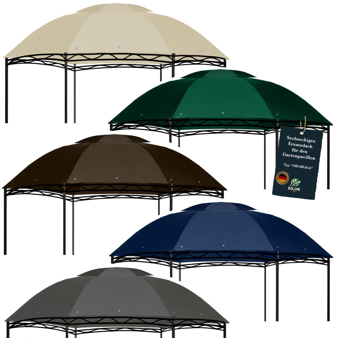 freigarten.de Ersatzdach für Pavillon Ø 350 [cm] Wasserdicht Material: Panama PCV Soft 370g/m² extra