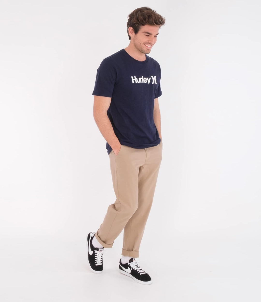 Hurley Herren Evd Wash Core OAO Solid Tee T-Shirt L Obsidian, L Obsidian