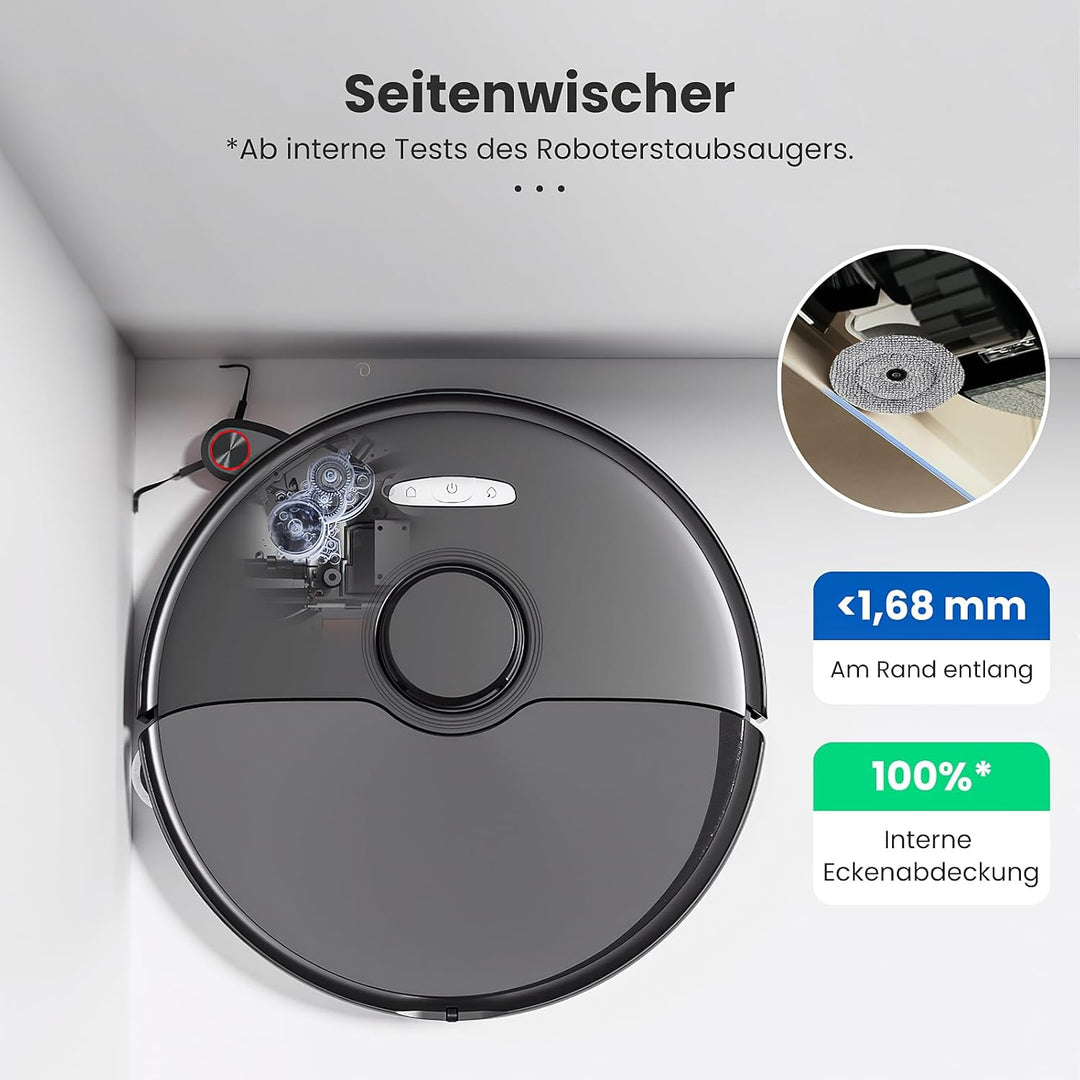 12 Stück Wischtücher Set für Roborock S8 MaxV Ultra Saugroboter, 6 Wischtuch und 6 Seitenwischer, Si