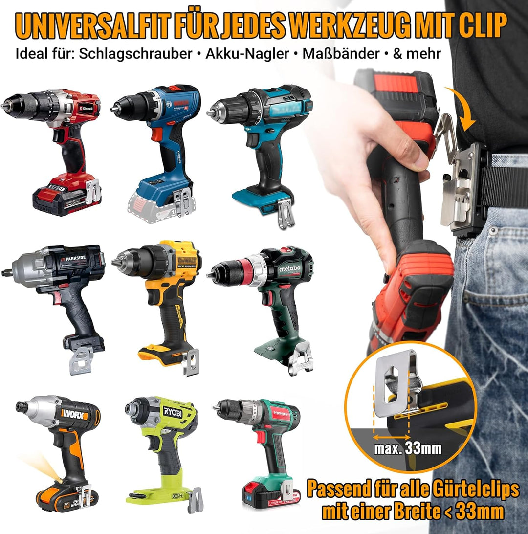 otuiaim [2 × ] Clip-on Werkzeug Gürtelclip - Clip-on Werkzeuggürtelhalter, 304 Edelstahl Werkzeugcli