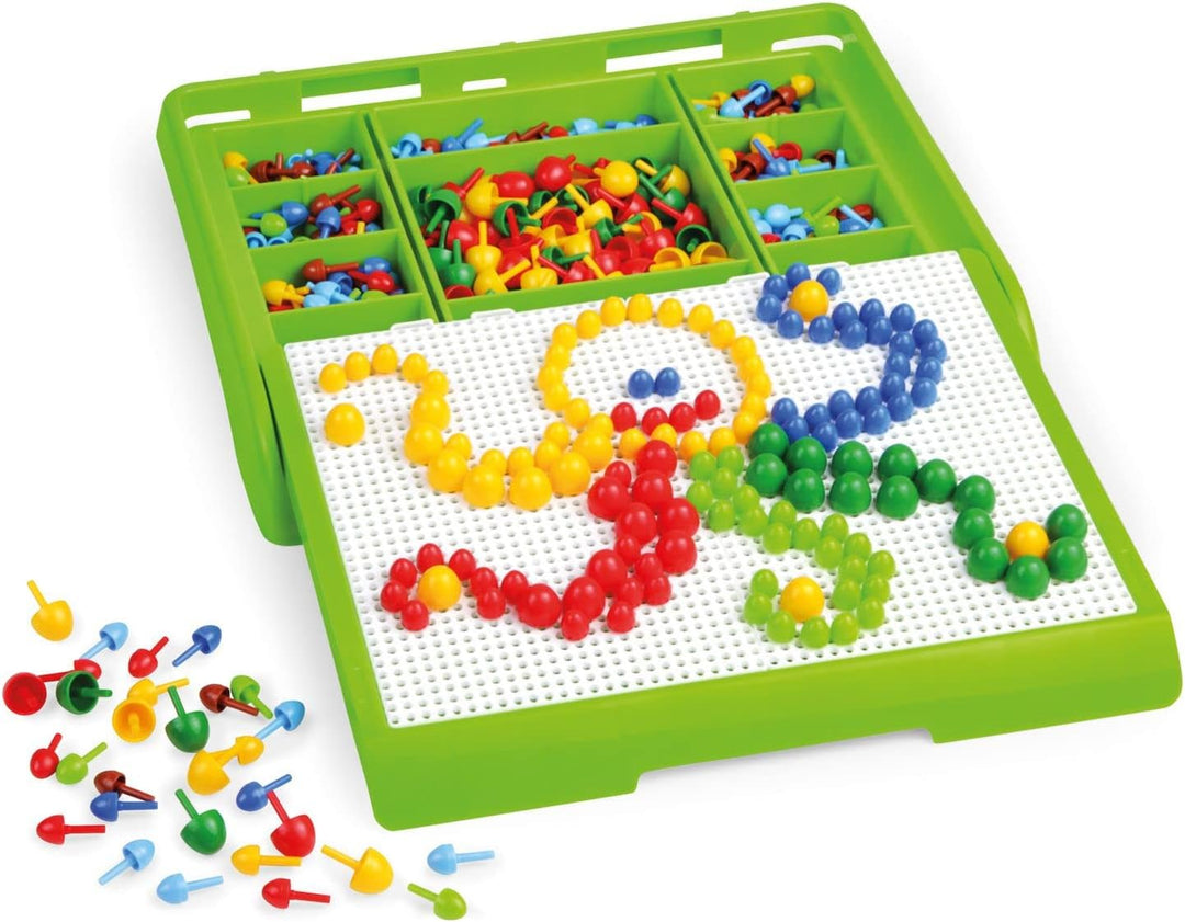 Lena 35615 Mosaiksteckspiel, Mittel, Blau,Gelb,Grün,Rot