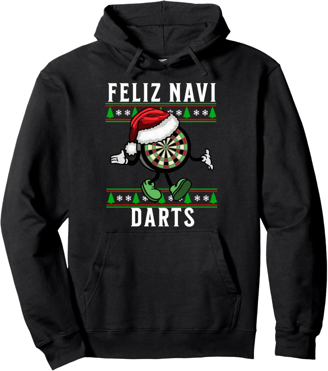 Feliz Navi Darts Lustiges Weihnachts-Dartboard, Weihnachts-Dartspiel Pullover Hoodie