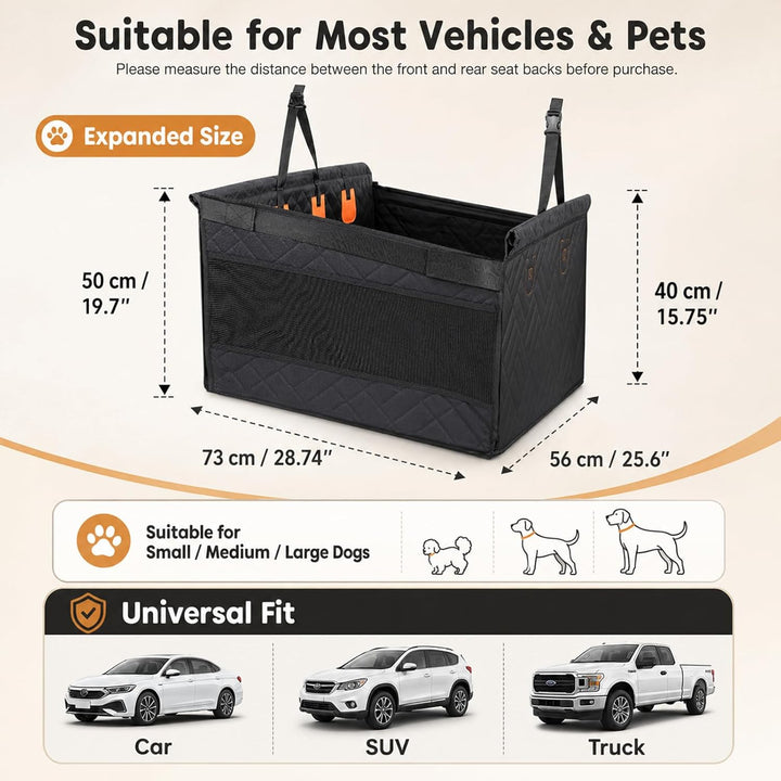 Hundesitz Auto Rückbank, Autositz Hund für Mittelgrosse & Grosse Hunde, Wasserdichter, Rutschfester