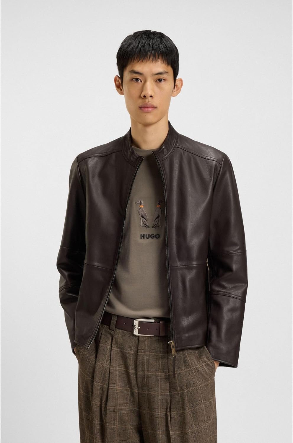 HUGO Herren Gürtel 85 Dark Brown, 85 Dark Brown
