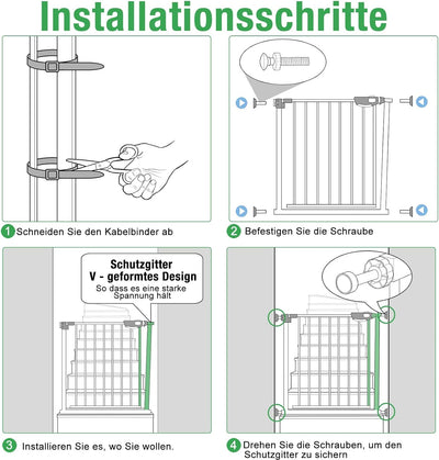 UISEBRT Türschutzgitter Ohne Bohren Treppenschutzgitter für Kinder 85-95cm breit, Auto-Close Baby Sc