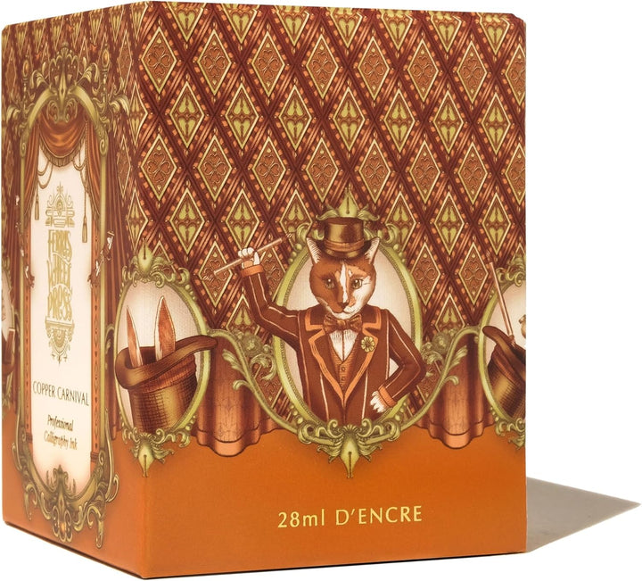 Ferris Wheel Press, Calligraphy Ink, Vivid deep amber with gold shimmer, 28ml Vivid deep amber with