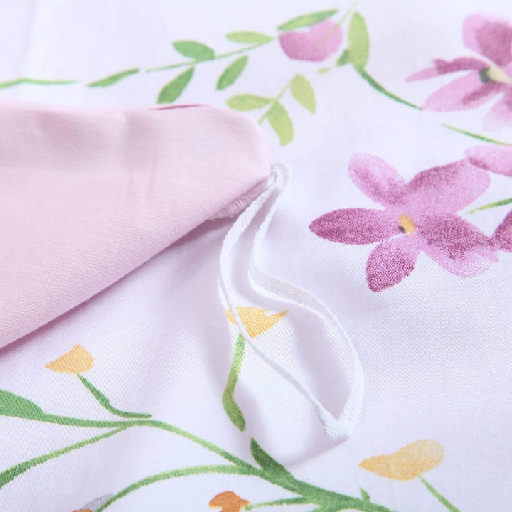 Brandream Bettwäsche-Set im Gartenstil, Blumenmuster, Zweige und Blätter, wendbar, 1 Bettbezug mit 2