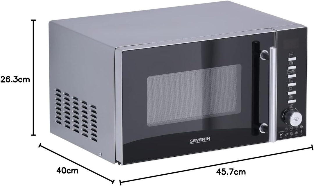 SEVERIN 3-in-1 Mikrowelle mit Grill und Heissluftfunktion, Minibackofen mit 10 Leistungsstufen, mult