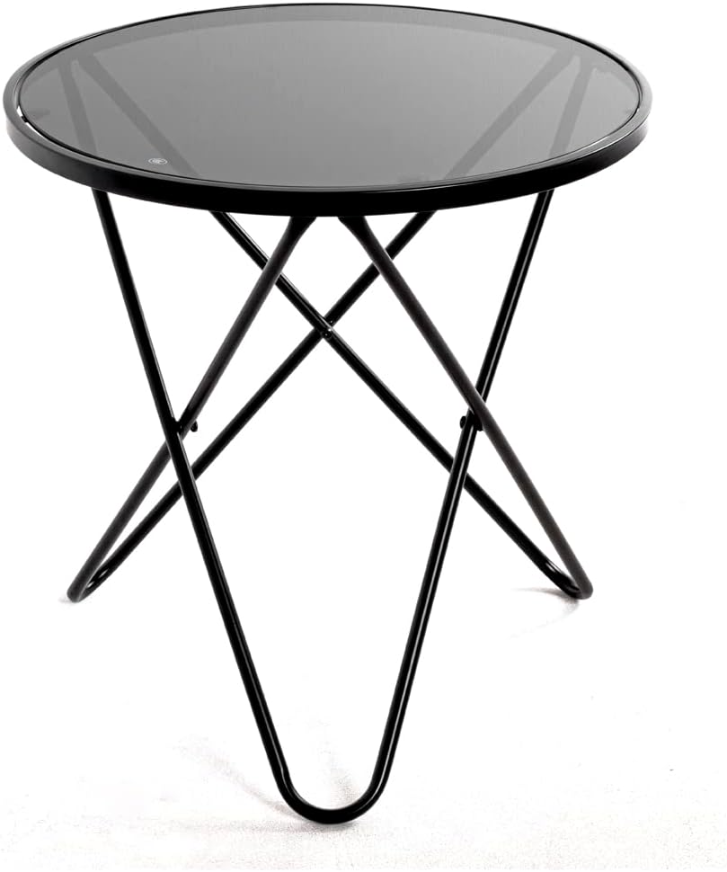 HAKU Möbel Beistelltisch, Metall, schwarz, Ø 55 x H 56 cm