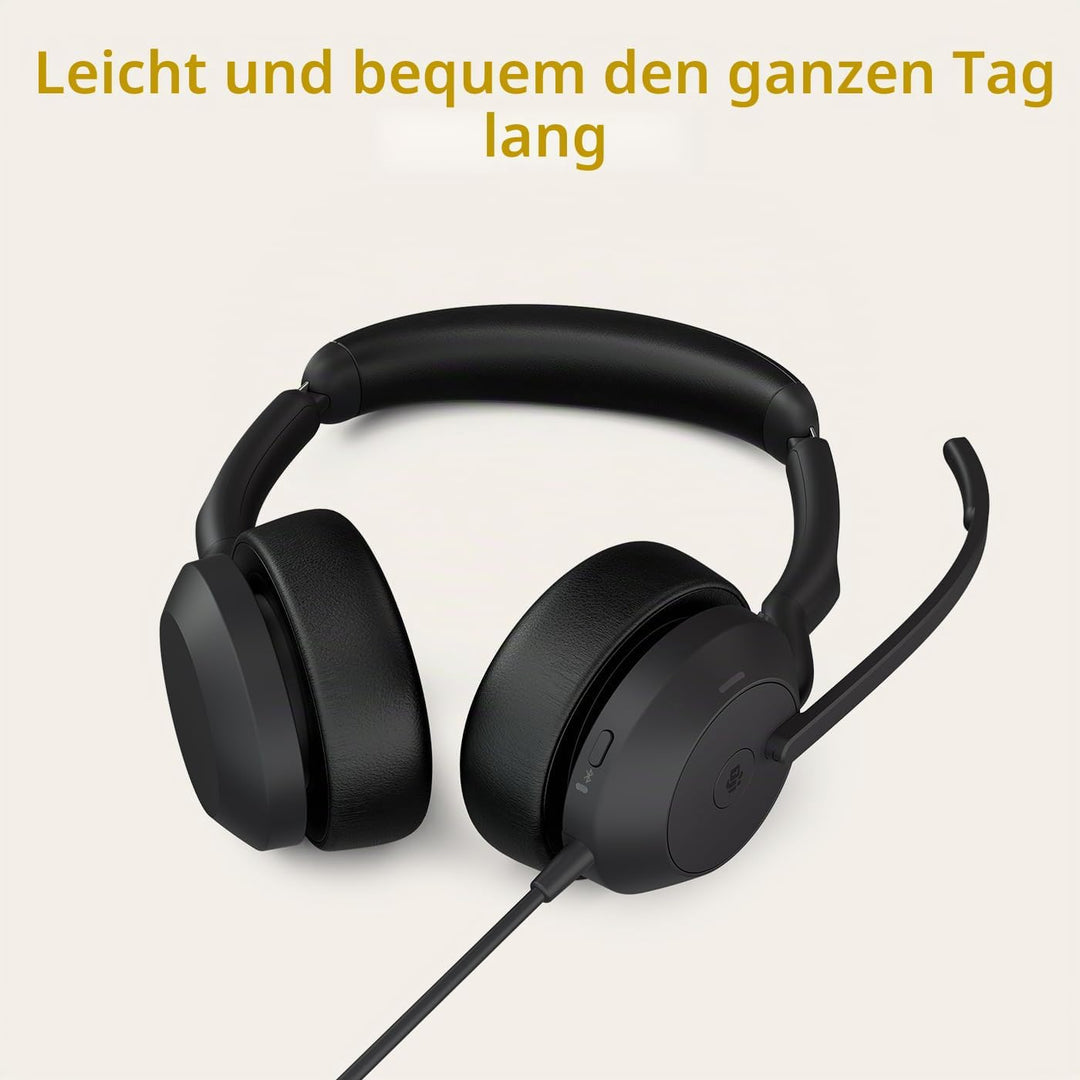 Jabra Evolve2 50 - Kabelgebundenes Stereo-Headset mit Jabra Air Comfort - Mikrofone mit aktiver Gerä