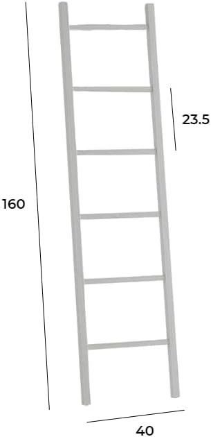 ARHome Dekorative Leiter, 160 x 40 cm, Esche Weiss, Handtuchhalter, Made in Italy Esche Weiss 160 X