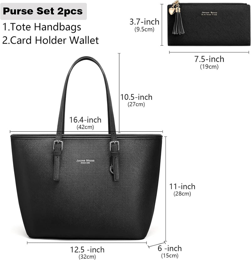 Jocose Moose Handtasche Damen Elegant PU Leder Shopper Damen Schultertasche Grosse Kapazität Laptop