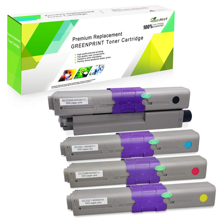 GREENPRINT 4 Farben Kompatible Tonerkartuschen C332 MC363 3500 Seiten für Schwarz & 3000 Seiten für