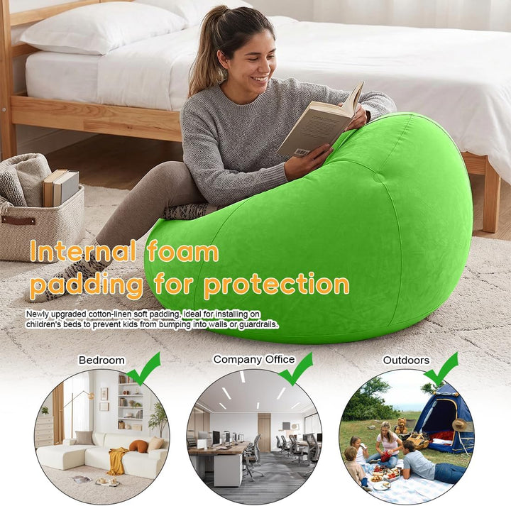 aufblasbarer Bean Bag Sessel 105x105x60cm bis 150kg aus dickwandigem wasserfestem PVC, inklusive Han