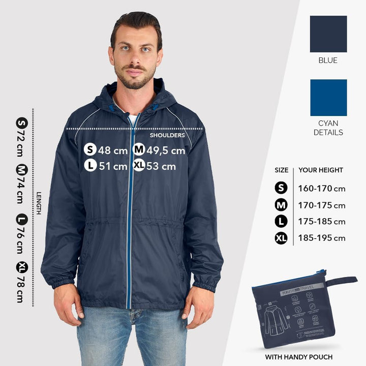 Regenjacke Herren Schwarz Gelb für Hohe Sichtbarkeit - Reflektierende Regenponcho Windbreaker Traini