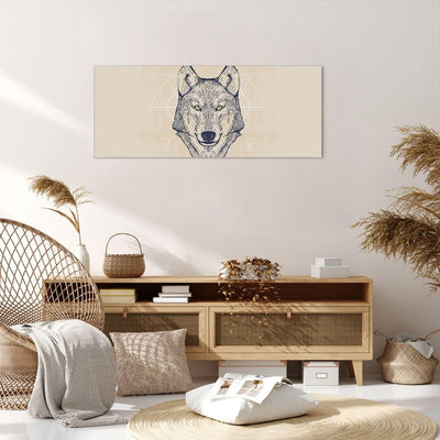 Wandbilder Dekoration Wohnzimmer Husky Hund Portrait Plakat Panorama Bilder auf Leinwand 120x50cm Le