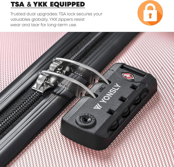 Premium Reisekoffer TSA-Schloss,YKK-Reissverschluss Hartschalen-Koffer Trolley Kabinenkoffer Rollkof