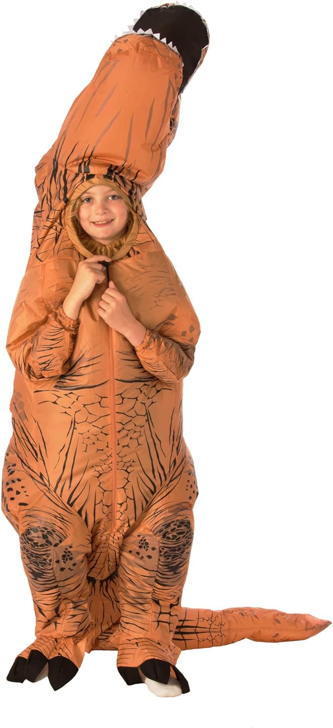 Rubies offizielles Jurassic World T-Rex Kostüm, aufblasbare Kinder Kostüm Onesize - Alter 5-7 Jahre,