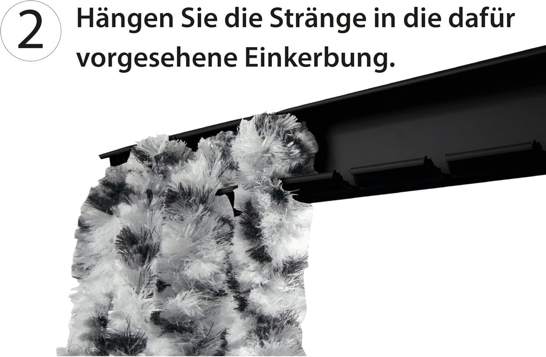 Arsvita Flauschvorhang 160x200 cm in Unistreifen schwarz - gelb, Perfekter Insekten- und Sichtschutz