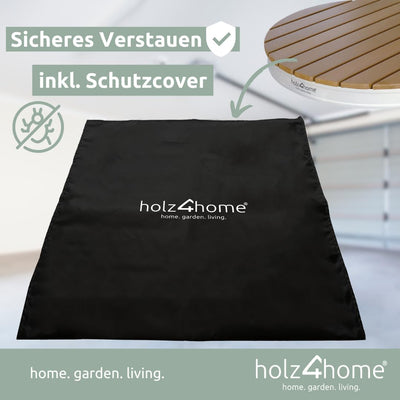 holz4home® Bodendusche als Gartendusche oder Pooldusche I Rund aus WPC und Aluminium I Höhenverstell