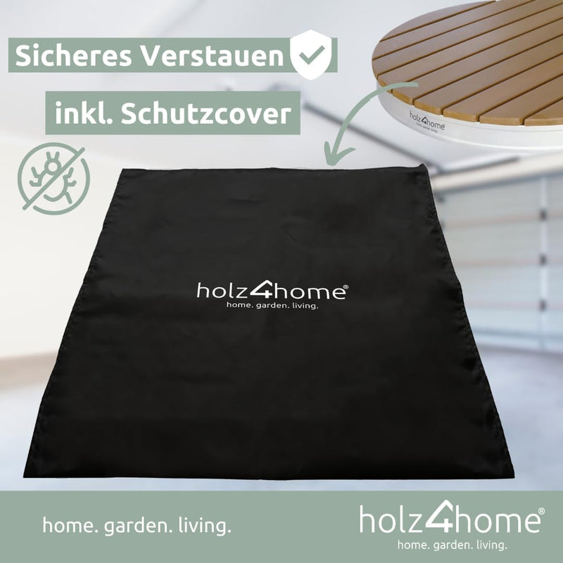 holz4home® Bodendusche als Gartendusche oder Pooldusche I Rund aus WPC und Aluminium I Höhenverstell