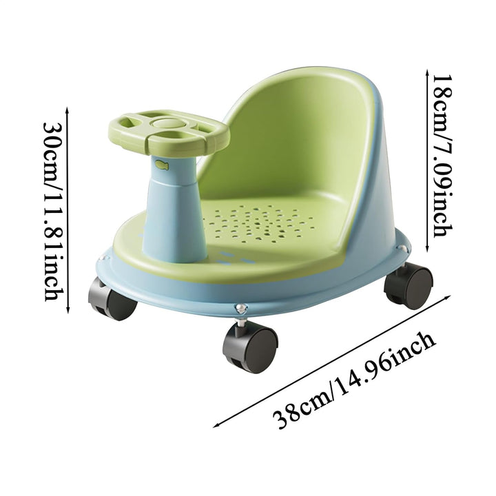 Baby Bade Sitz, Rutschfester Badewannensitz Für Babys, Mit Lenkrad Und Rädern, Baby Badesitz Ab 6 Mo