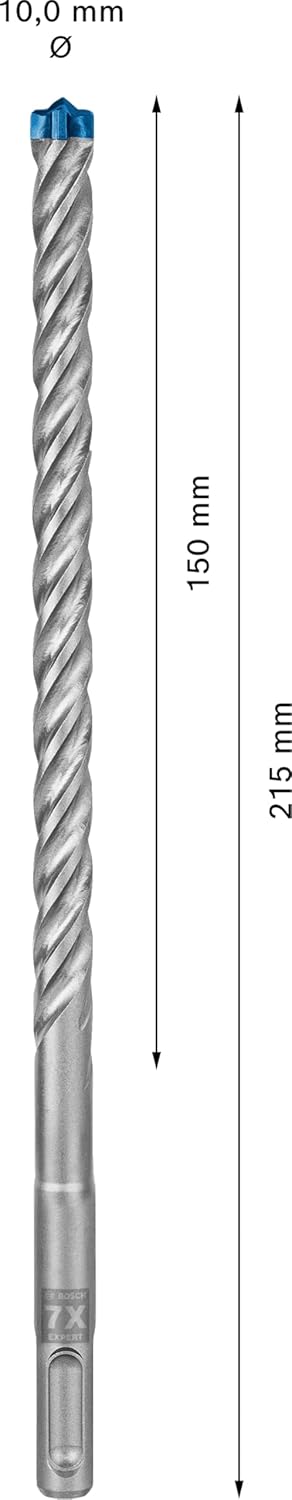 Bosch Professional 10x Expert SDS plus-7X Hammerbohrer (für Stahlbeton, Ø 10,00x215 mm, Zubehör Bohr