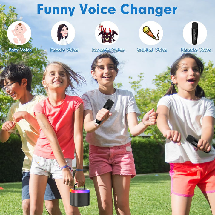 JYX Karaoke Maschine für Kinder & Erwachsene, Mini Karaoke Anlage mit Mikrofonen, Bluetooth Karaoke