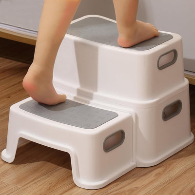 Tritthocker Kinder 2 Stufen, Robuster Hocker Zweistufiger Tritthocker für Badezimmer, Waschbecken un