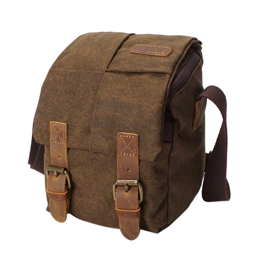 Neuleben Wasserdicht Klein Kameratasche SLR-Tasche Vintage Fototasche aus Canvas Unisex für Spiegelr