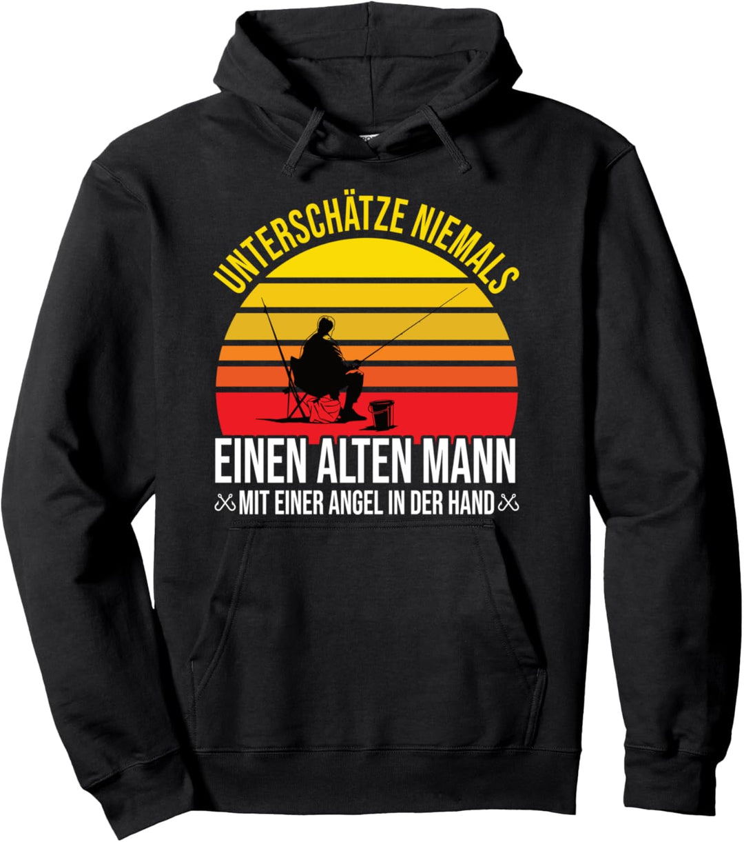 Angler - Unterschätze niemals einen Alten Mann mit Angel Pullover Hoodie