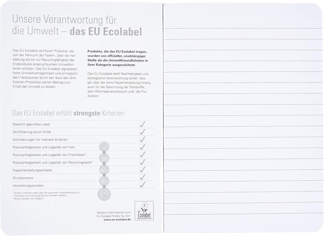 Oxford Oktavheft, A6, Lineatur 51 (liniert), 32 Blatt, gelb & blau, 10 Stück