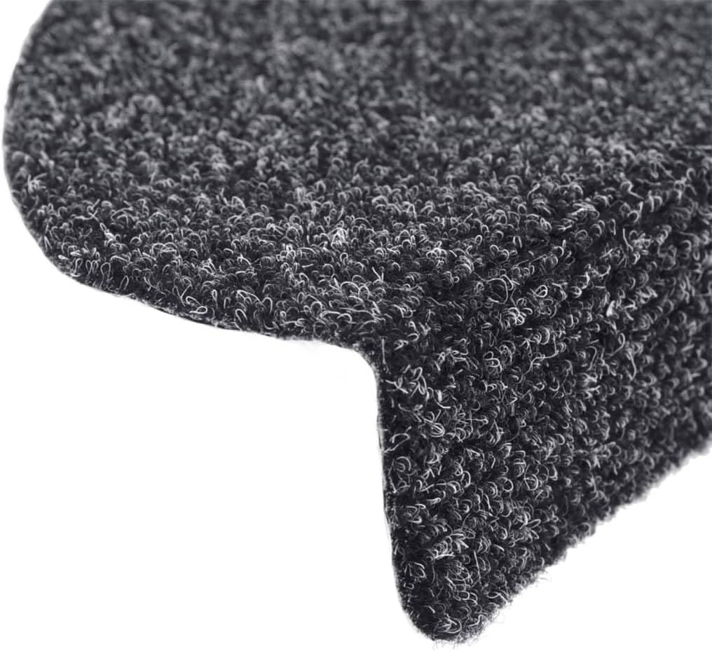 vidaXL 15x Stufenmatte Selbstklebend Dunkelgrau Treppenmatten Treppenteppich 15x/65 x 21 x 4 cm Dunk