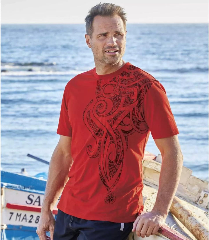 ATLAS FOR MEN - 3er-Pack Herren T-Shirts - Rundhalsausschnitt - Kurze Ärmel - Verfügbar in grossen G