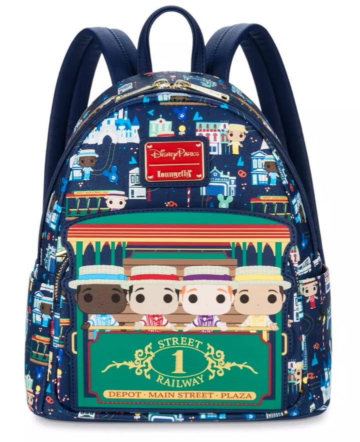 Disney Parks Loungefly Dapper Dans Mini-Rucksack Main Street U.S.A., Blau, Mini Backpack