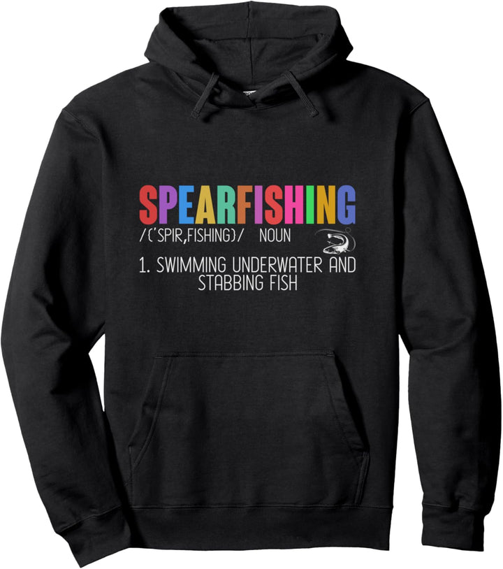 Fisch Angler Speertaucher Geschenk Lustiges Speerfischen Pullover Hoodie
