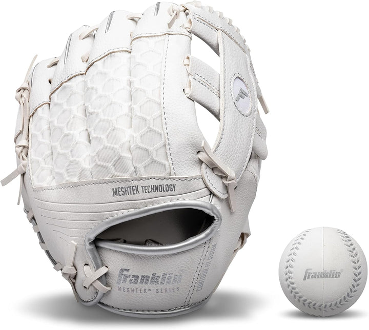 Franklin Sports Kids Baseball Gloves - Meshtek Child's Tball Glove + Ball Set - Boys + Girls Teeball
