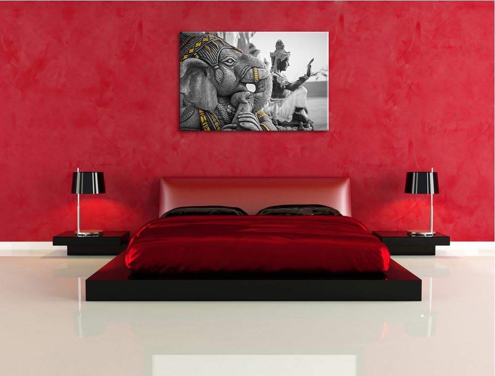 thailändische Elefantengottheit schwarz/weiss Format: 100x70 auf Leinwand, XXL riesige Bilder fertig