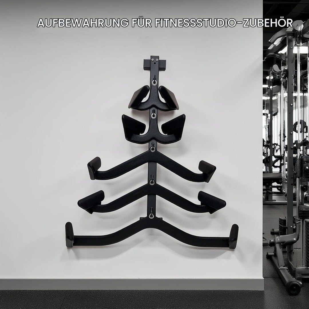 KORIKAHM Lat Pulldown Attachments Storage Rack, Wall Mounted Lat Pull Down Bar Organizer with Heavy