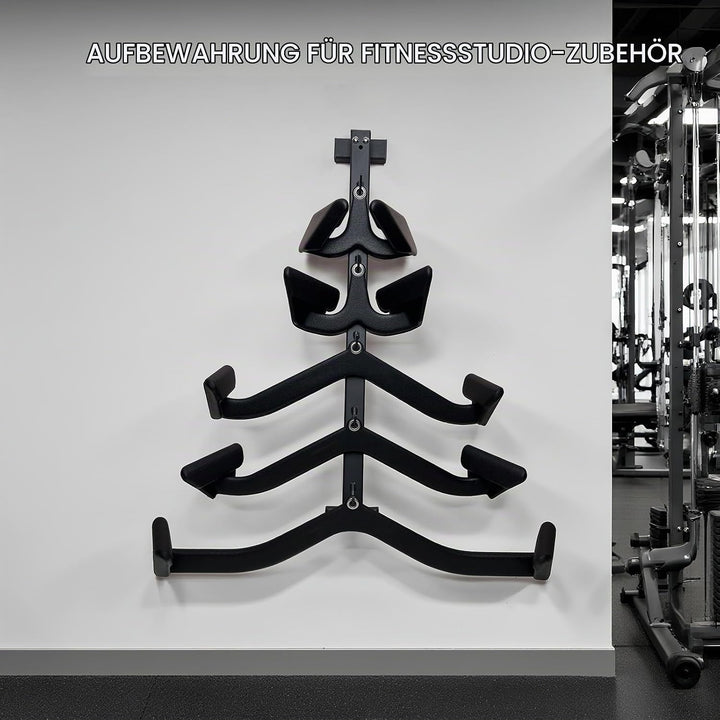 KORIKAHM Lat Pulldown Attachments Storage Rack, Wall Mounted Lat Pull Down Bar Organizer with Heavy