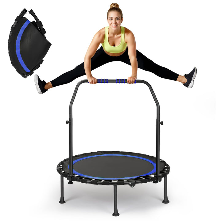 Fitness Indoor Trampolin klappbar ohne Installation | Ø101cm,Mini Trampoline | Tragfähigkeit 150 KG
