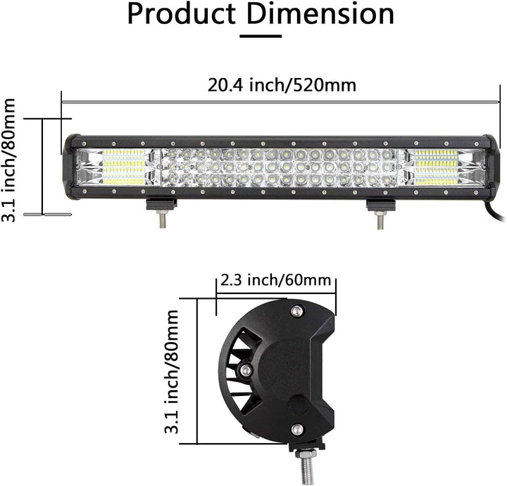 LED Arbeitsscheinwerfer Bar, SKYWORLD 20 Zoll 288W LED Scheinwerfer Lightbar 12V 24V mit Kabelbaum F