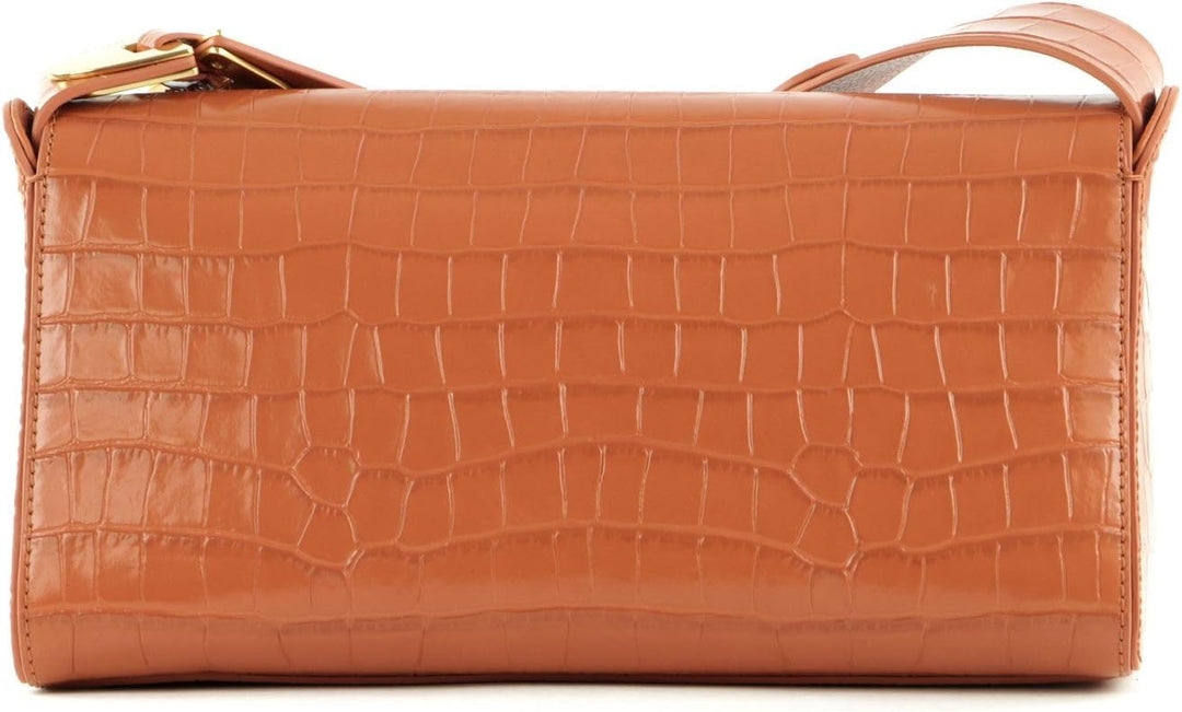 Coccinelle Josephine Croco Shoulder Bag Chestnut