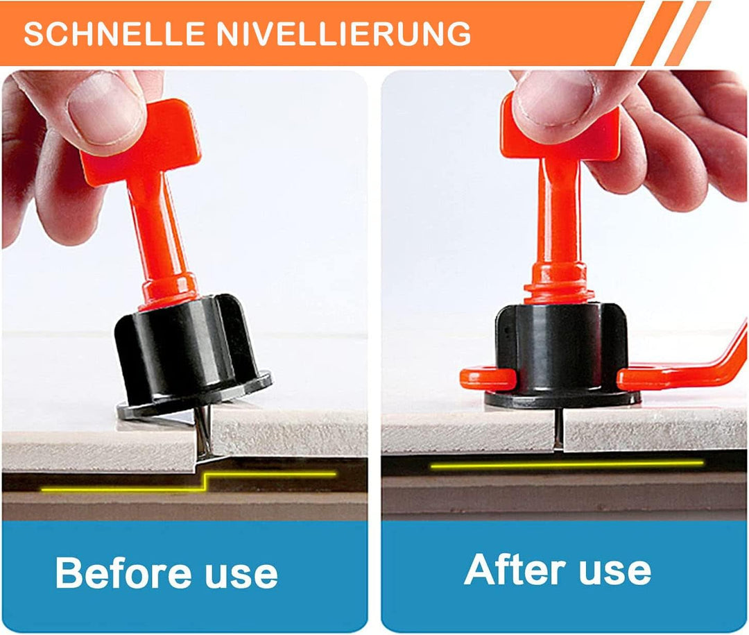 400 Stück Revolutionäres Fliesen Nivelliersystem, Mit 100 Nivelierset Keile,100 Pcs 1mm/2mm/3mm Flie