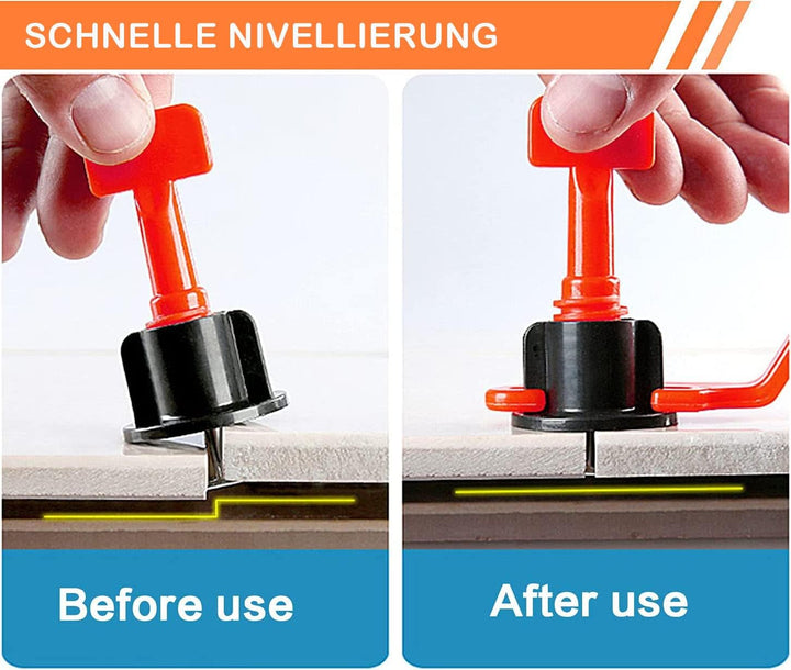 400 Stück Revolutionäres Fliesen Nivelliersystem, Mit 100 Nivelierset Keile,100 Pcs 1mm/2mm/3mm Flie