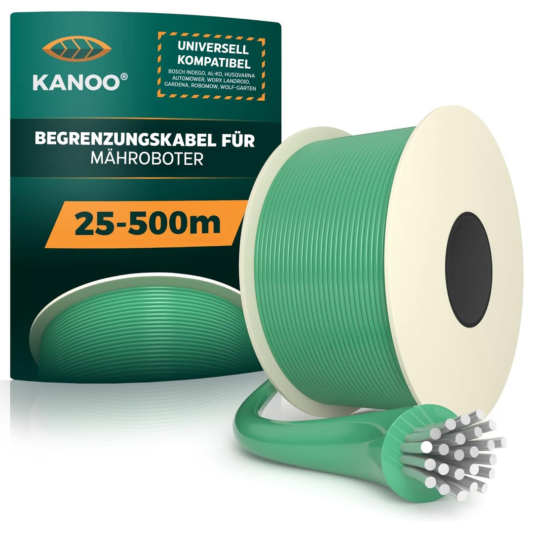 kanoo® Universal Begrenzungskabel für Mähroboter – Begrenzungsdraht für Rasenroboter – Premium Mähro